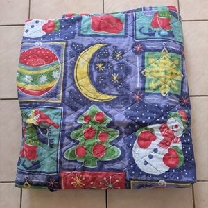 Quilt Shams Skirt Holiday Snowman Stars Moons Trees Elves Stockings Ornaments